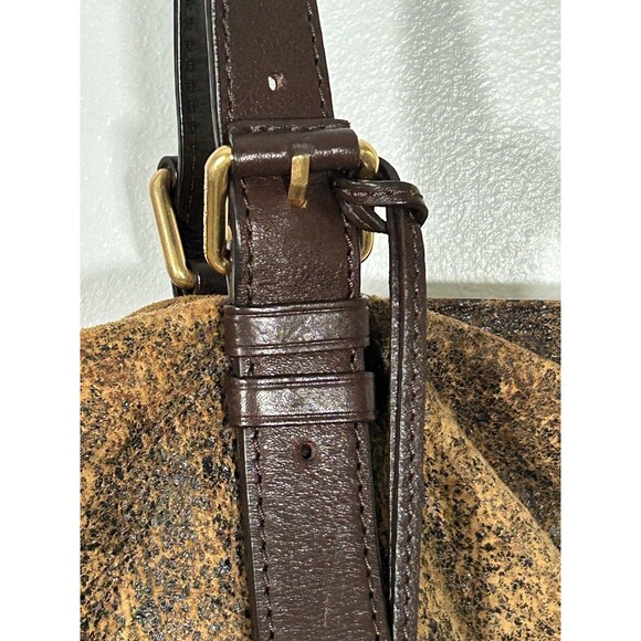 Michael Kors Jessica Expandable Distressed Brown Leather Bag Handbag Purse Tote - Picture 5 of 11